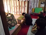 日和田八幡神社での安全祈願　Safe prayer in a weather rice field Yawata shrine
